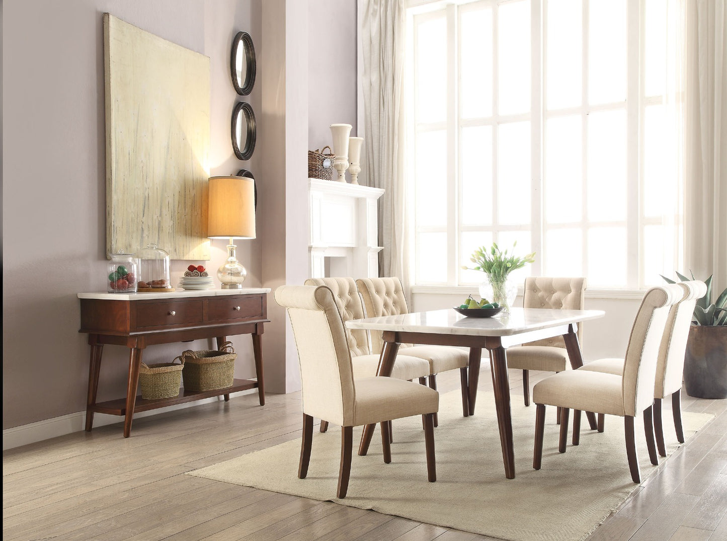 Gasha 72820 Marble Top Dining Collection