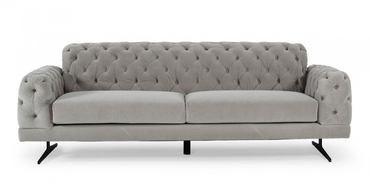 Divani Casa Sepúlveda - Sofá moderno de tela gris