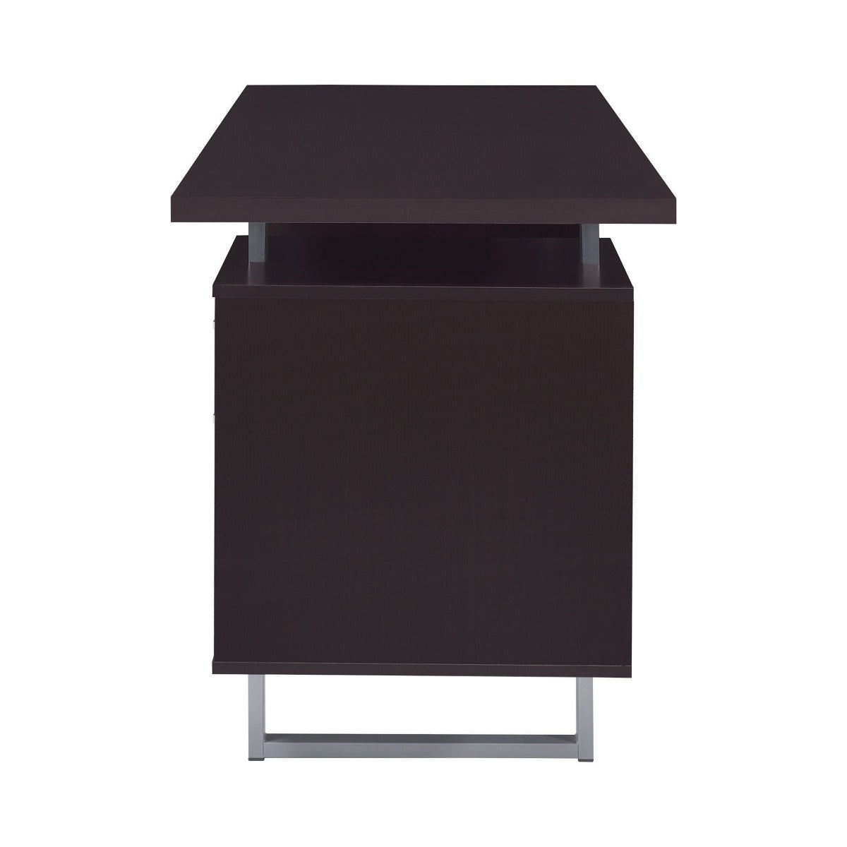 Lawtey Office Desk w/Storage - Cappuccino Finish