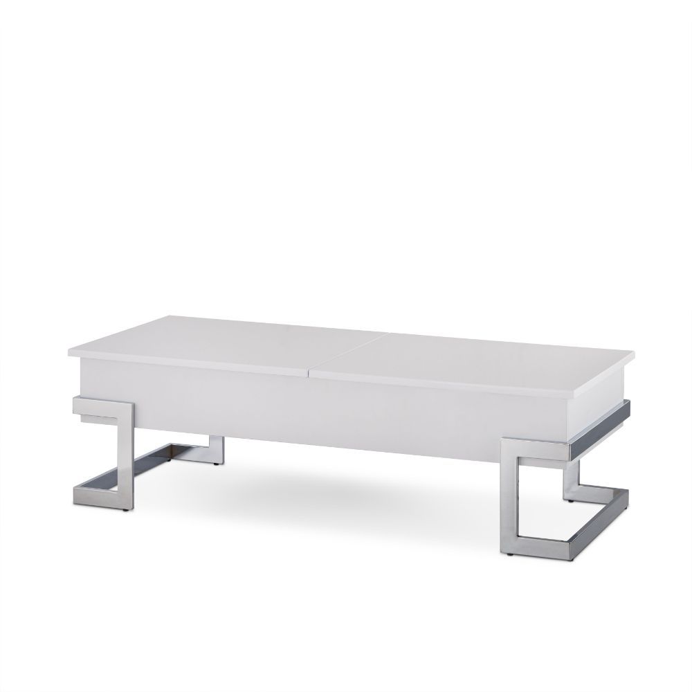 Mesa de centro blanca Calnan 81850 - Tapa elevable
