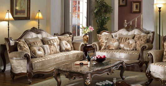 Colección de sofás McFerran SF8700 - Adornos de madera maciza marrón