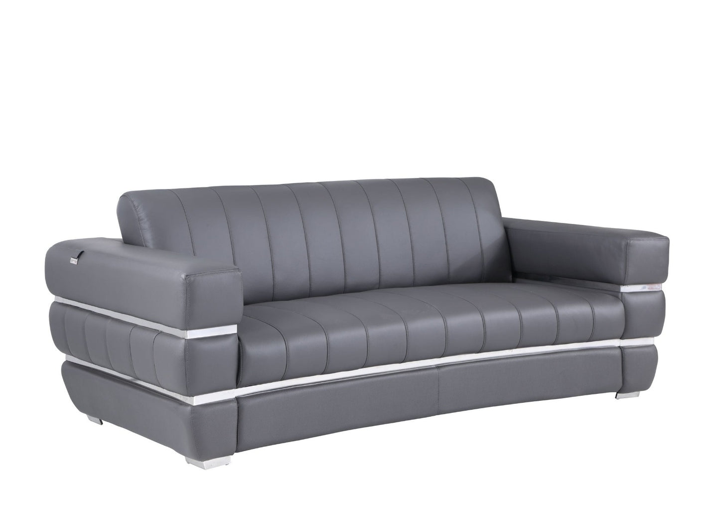 Global United 904 Gianna 2 Pc Sofa Set - Dark Grey