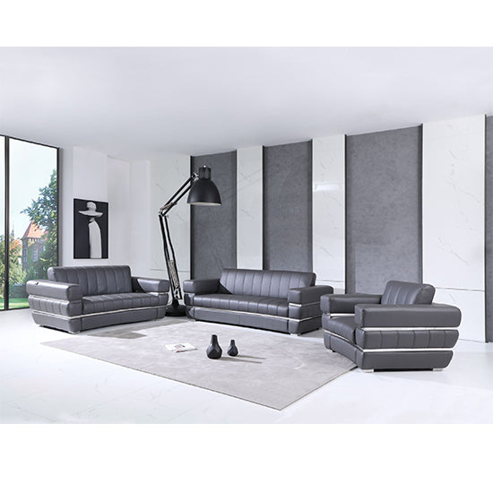 Global United 904 Gianna 2 Pc Sofa Set - Dark Grey