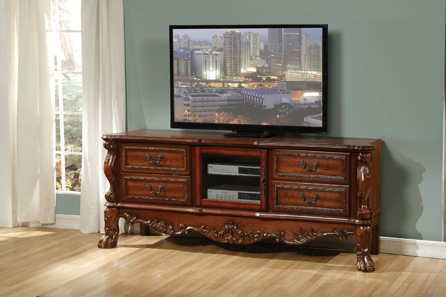 Dresden 91335 Entertainment Center - Cherry Oak Finish