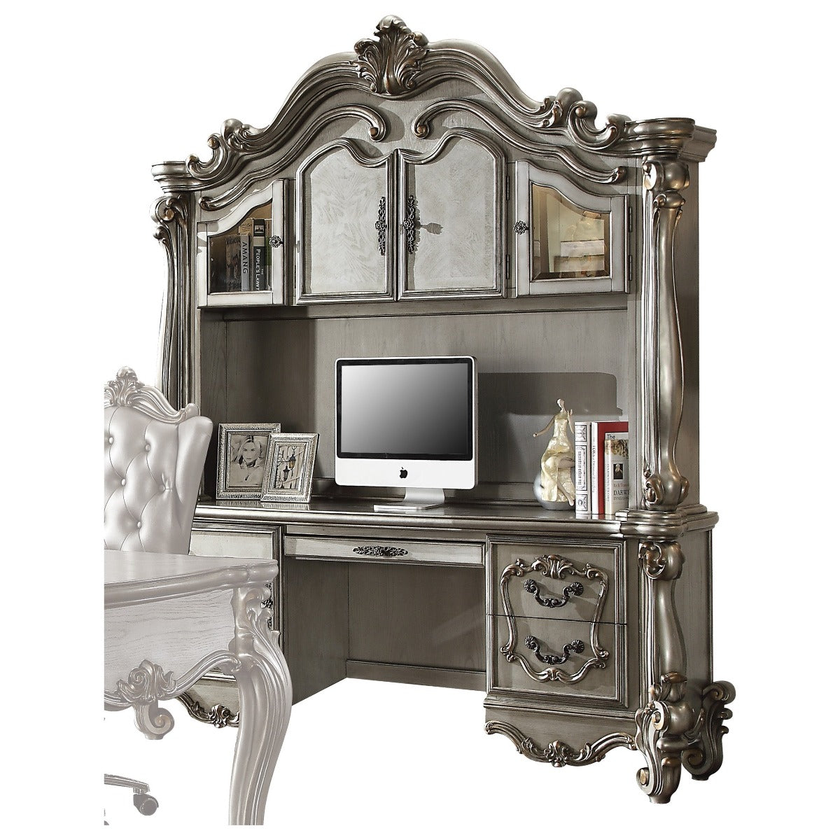 Versailles 92824 Platinum Credenza & Hutch