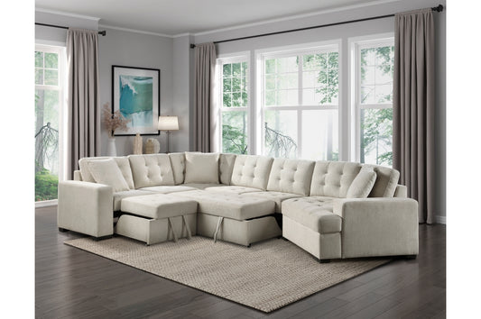 Homelegance 9401BEG - Logansport 4 Pc Sectional