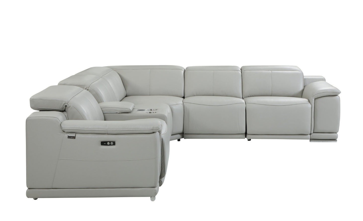 Global 9762 Genoa seccional eléctrico de 6 piezas - Gris claro