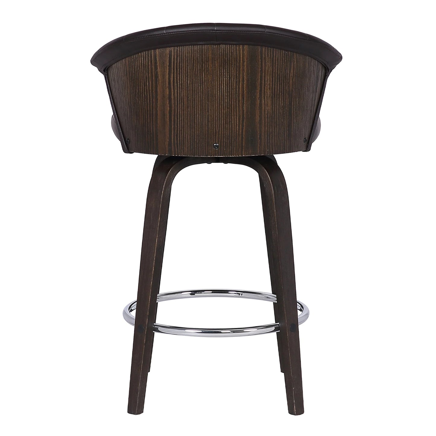 Armen Living Ashley Swivel Bar Stool Faux Leather