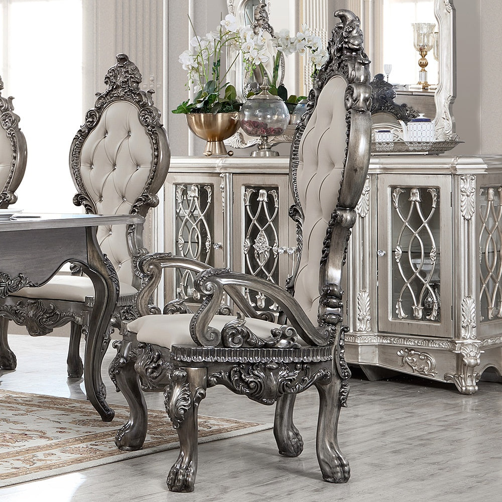 Homey Design 7 Pc Diing Set 13012 Silver Gray