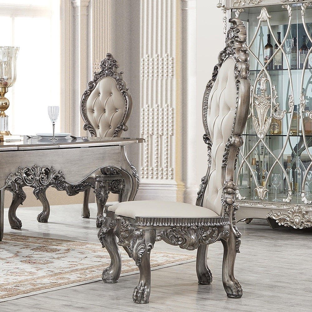 Homey Design 7 Pc Diing Set 13012 Silver Gray