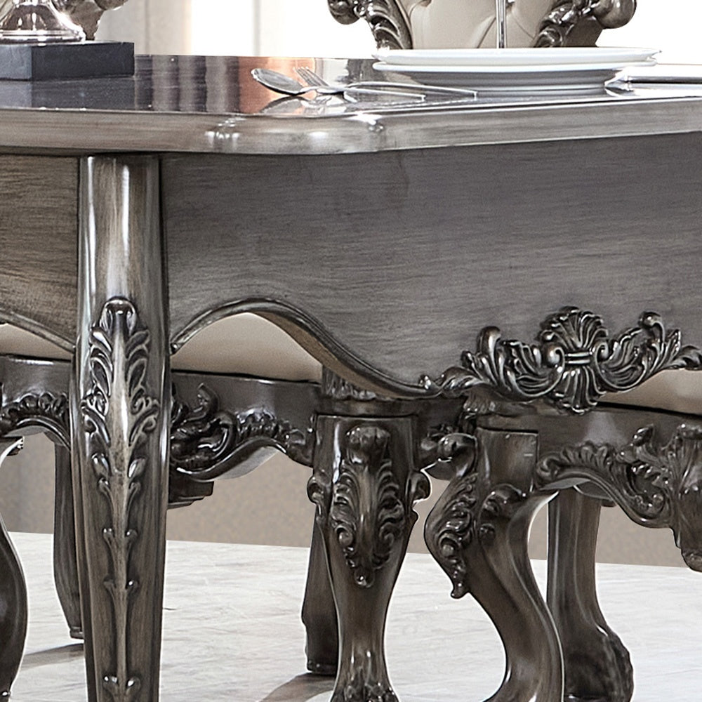 Homey Design 7 Pc Diing Set 13012 Silver Gray