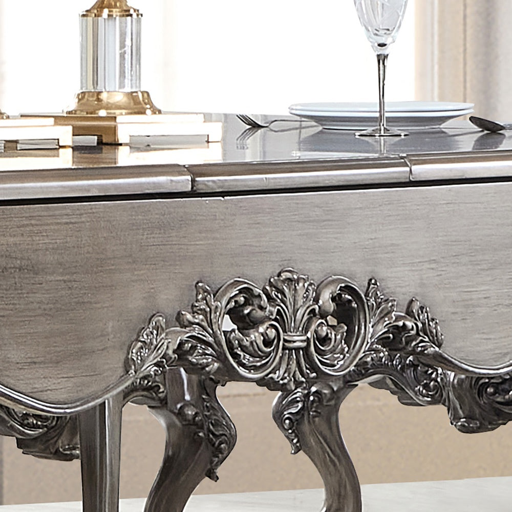 Homey Design 7 Pc Diing Set 13012 Silver Gray