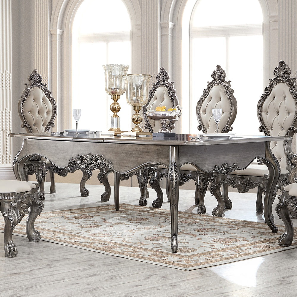 Homey Design 7 Pc Diing Set 13012 Silver Gray