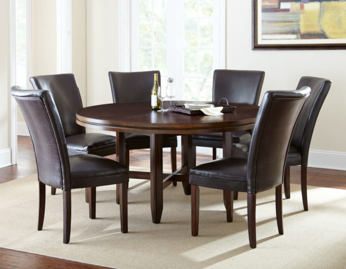 Hartford Round Table Dining Collection - Red or Brown Chairs