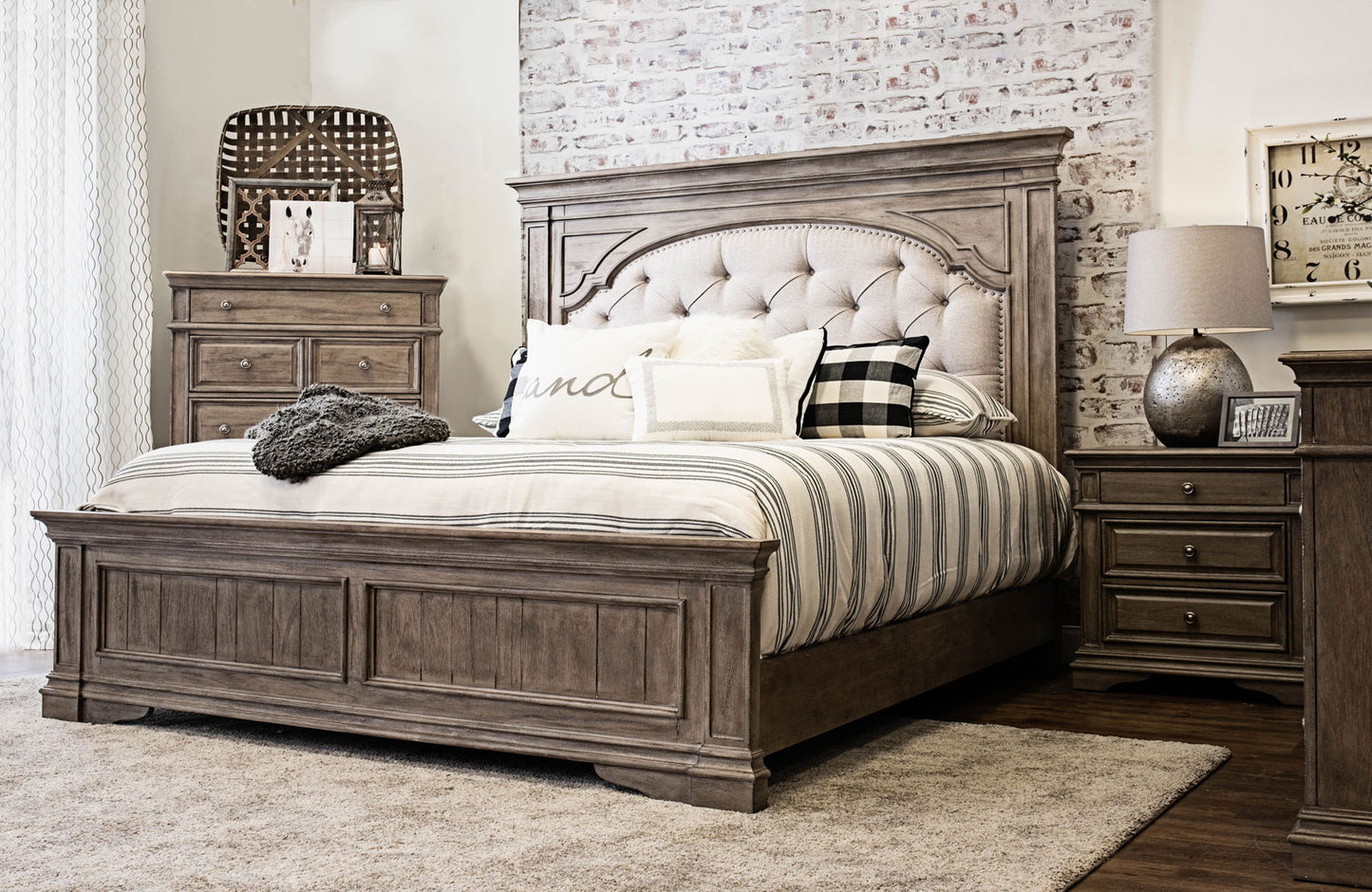 Highland Park Driftwood Finish Classic Bedroom Collection