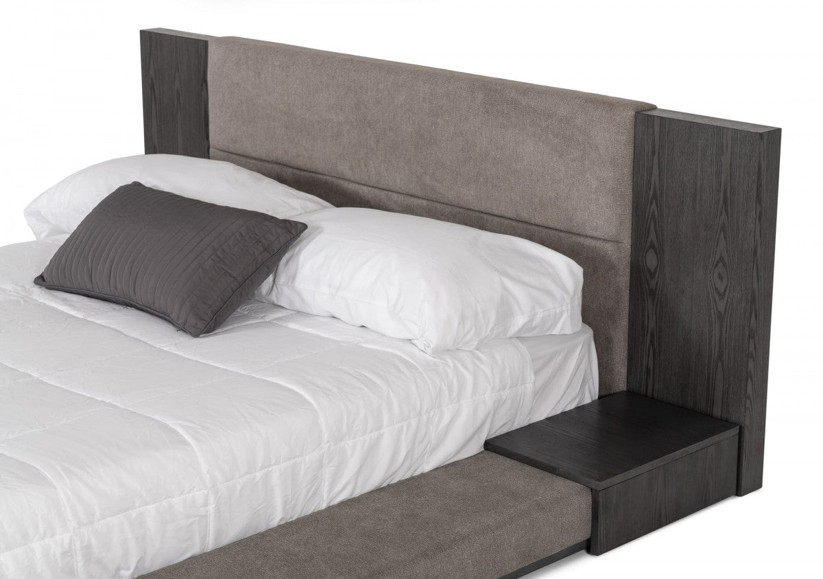 VIG Nova Domus Jagger Modern Grey Bed - Built In Nightstands