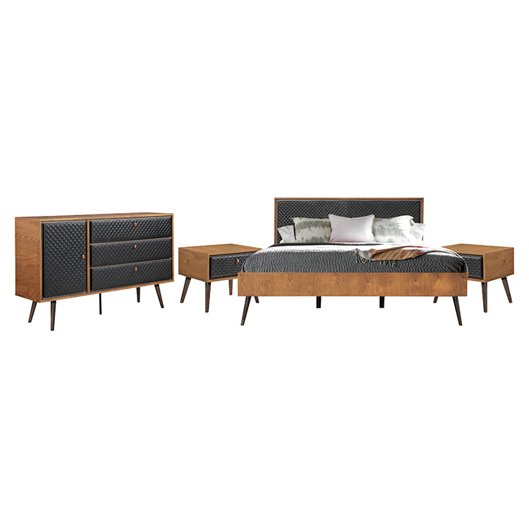 Coco Rustic 4 Pc Armen Living Upholstered Bedroom Set