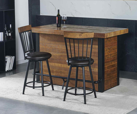 Steve Silver Tyler Rustic Bar Set Chestnut Finish
