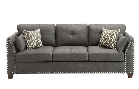 Laurissa Sofa Collection by Acme - Light Charcoal Linen