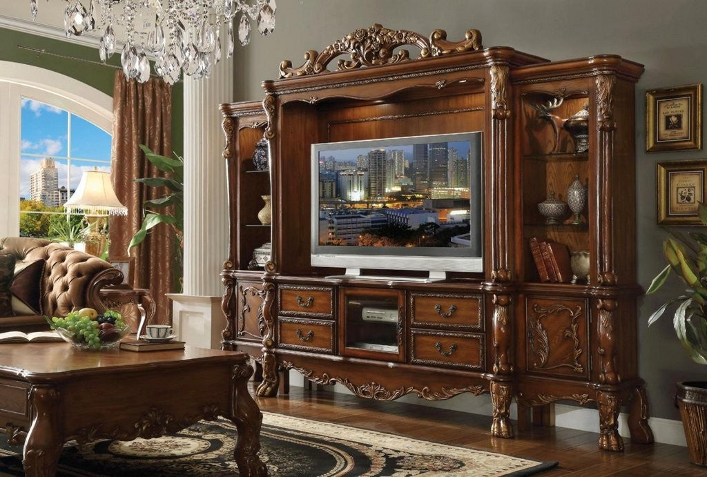 Dresden 91335 Entertainment Center - Cherry Oak Finish