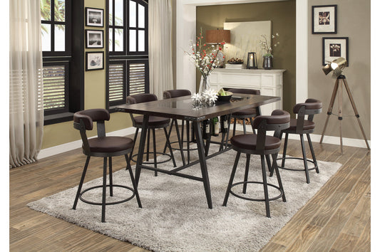 Appert Dining w/Built-In Wine Rack - 5 Chair Colors