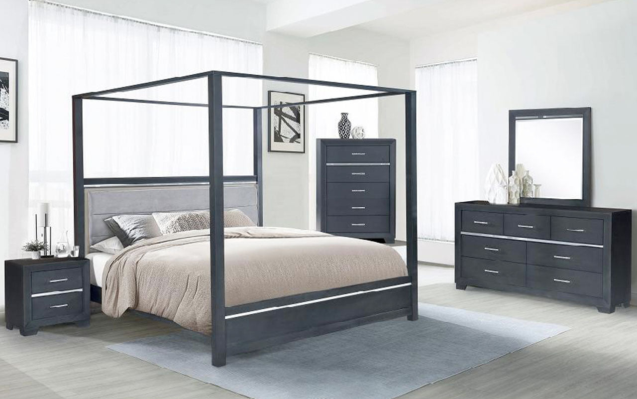 Arbrie 4 Pc Queen Bedroom Collection - Touch LED