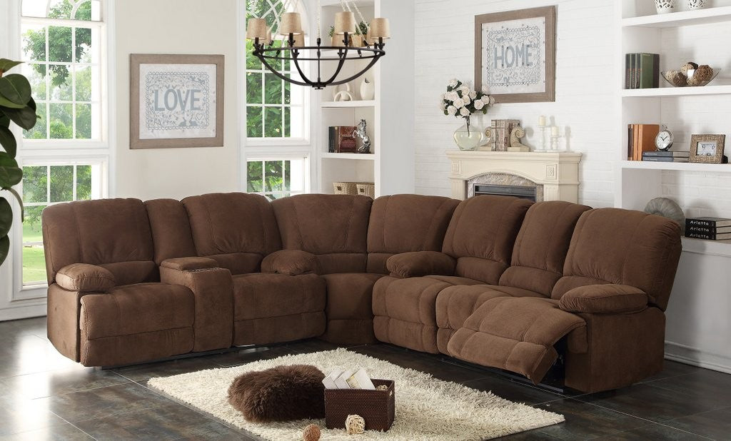 AC Pacific Kevin Motion Sectional - Brown Polyester