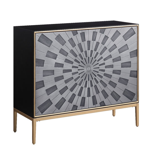 Quilla Accent Table AC00200 - Black Grey Brass