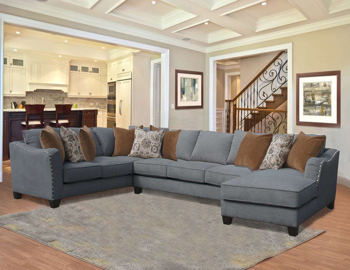 Adel Sectional by Comfort Industries - Smoke Fabric