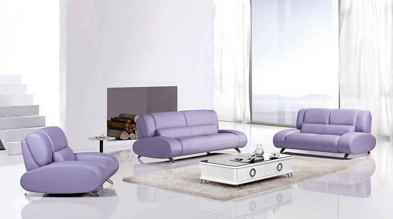 Purple leather sofa set discount