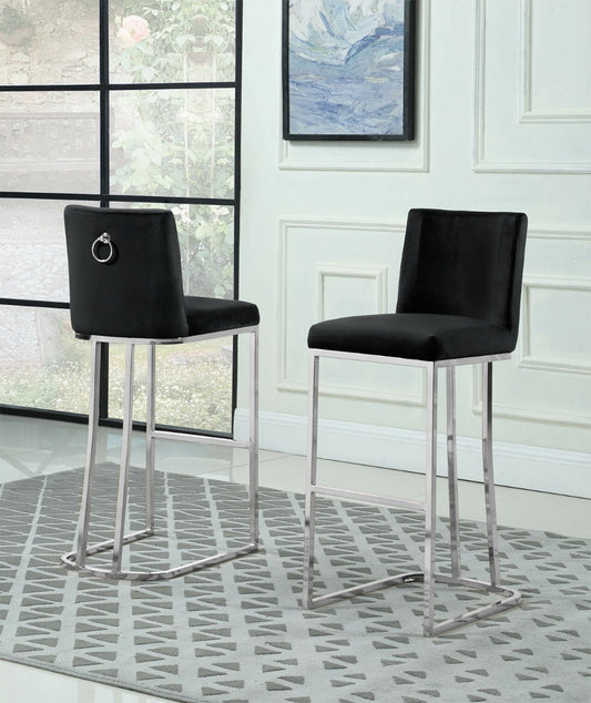 Velvet Upholstery Pub Height Bar Stool - 4 Colors