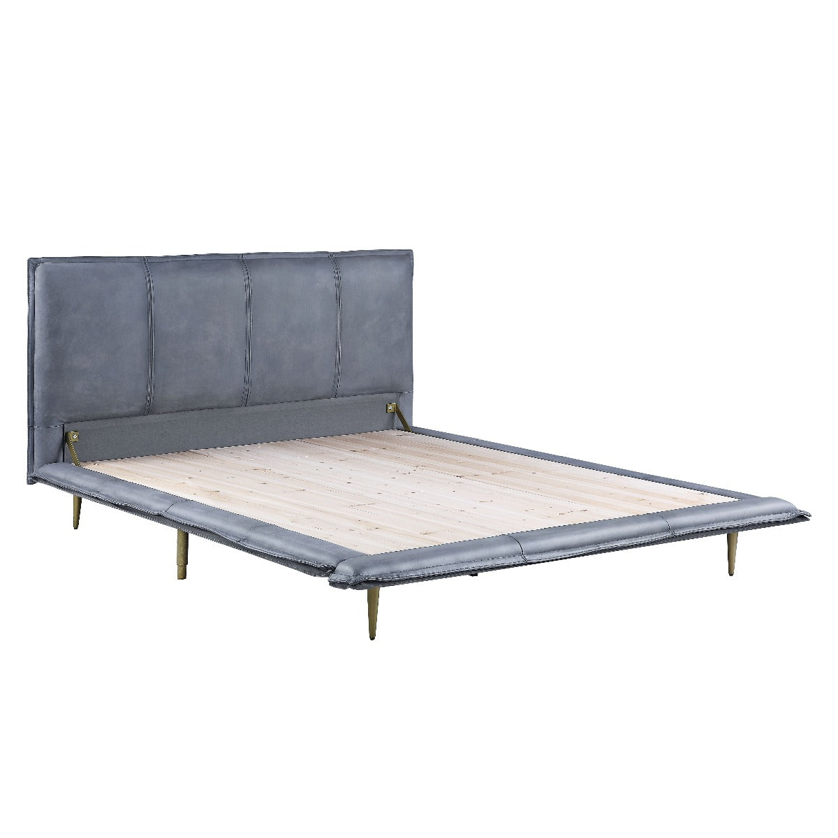 Metis Industrial Style Bed - Buttery Soft Top Grain Leather