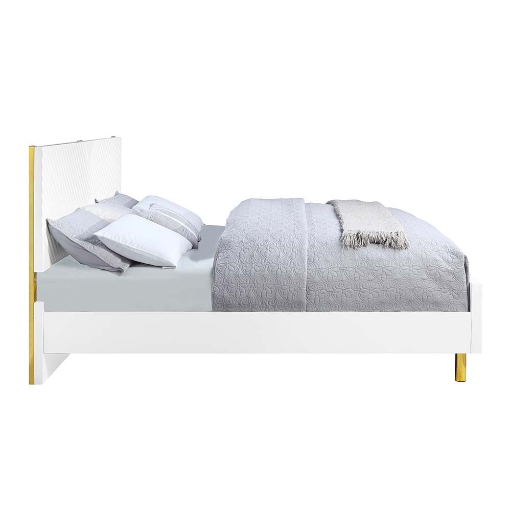 Gaines High Gloss Bedroom Collection - White or Gray