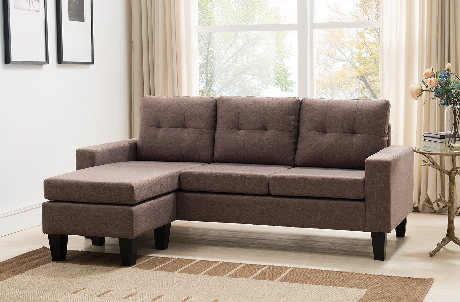 Seccional con respaldo capitoné y sillón reversible - 4 opciones de color