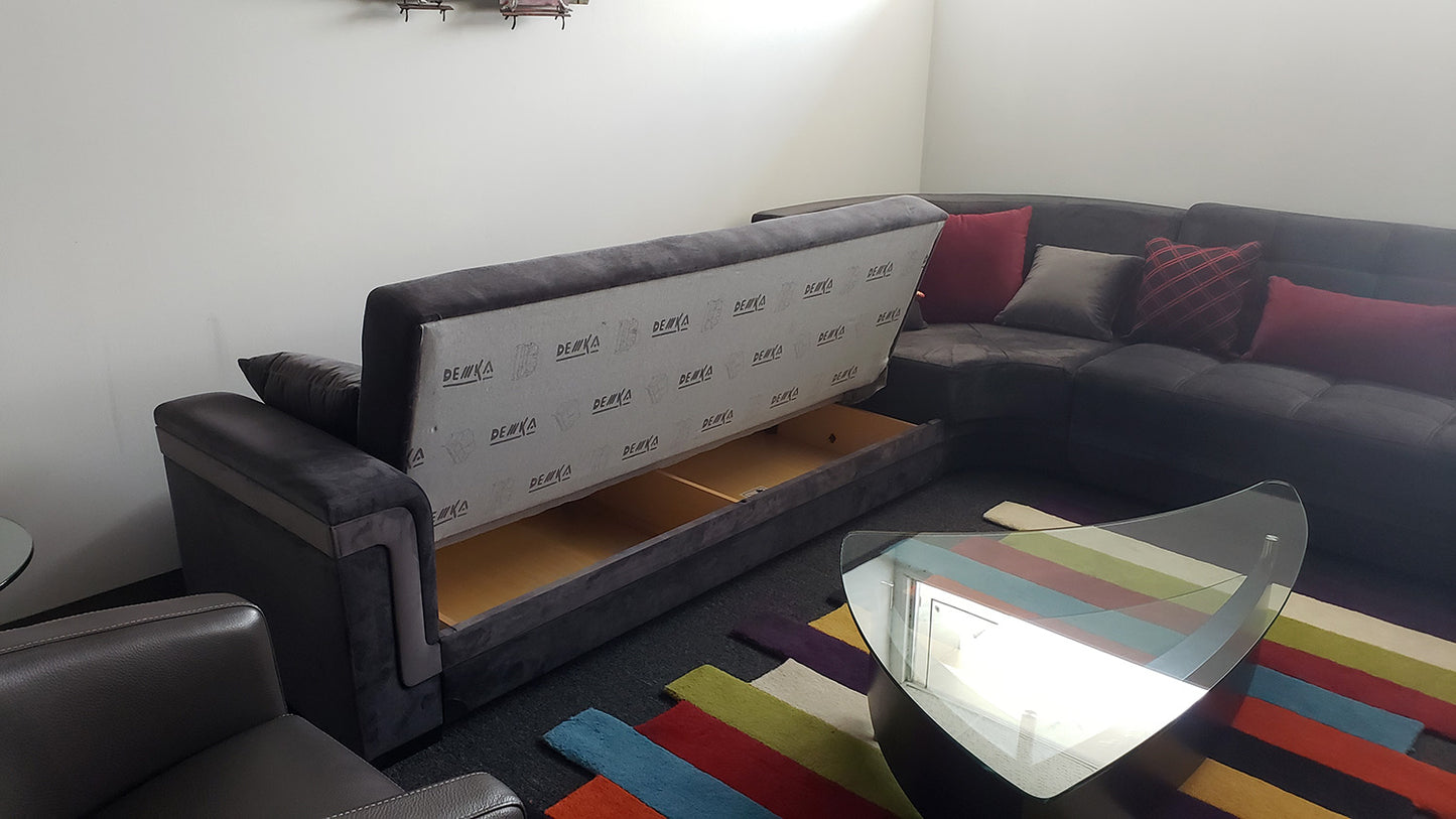 Seccional convertible Bravo gris grafito