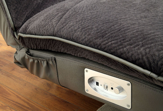 Gallagher Futon Sofa w/Bluetooth Speakers - Gray or Dark Brown