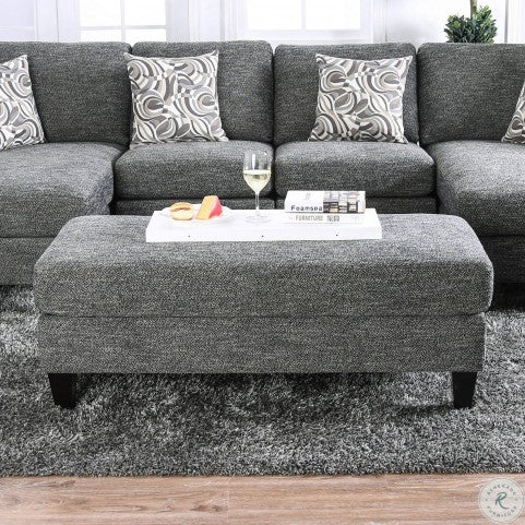Seccional de chenilla gris Lowry CM6363