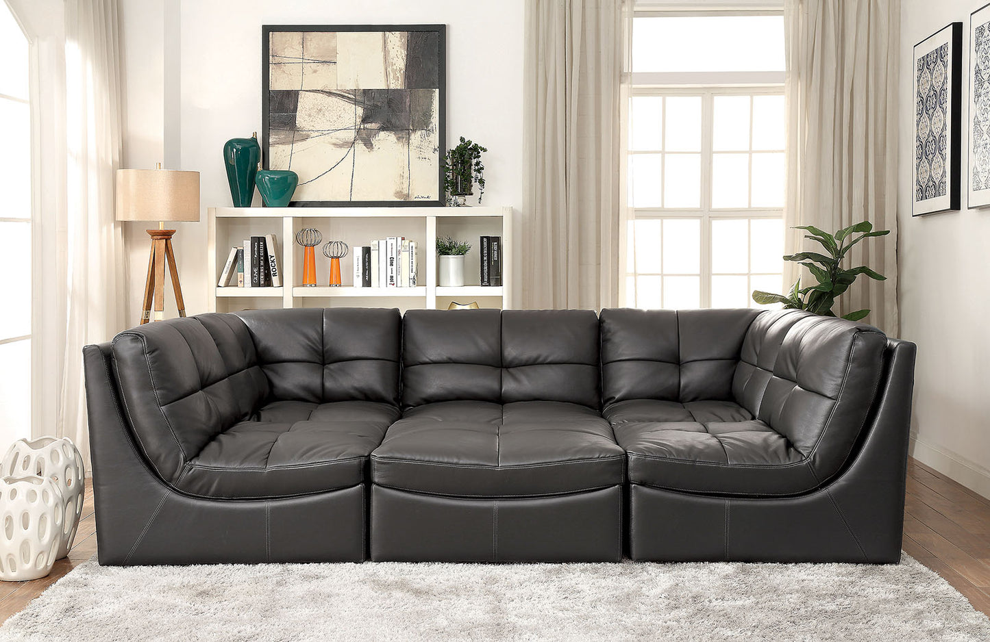Libbie CM6456 Sectional - Breathable Leatherette