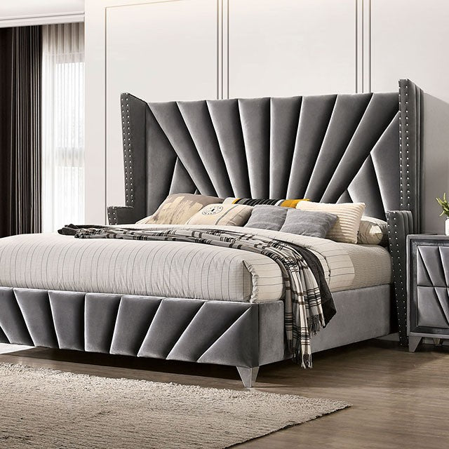 Carissa 4 Pc CM7164 Velvet Bed - 2 Colors