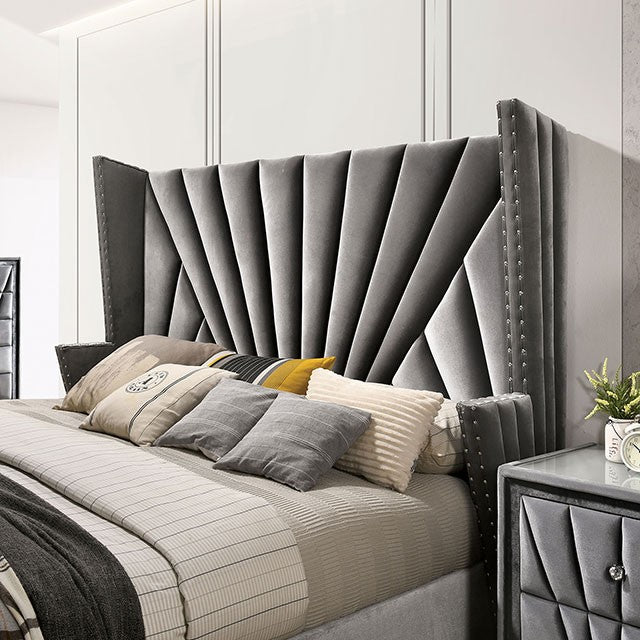 Carissa 4 Pc CM7164 Velvet Bed - 2 Colors