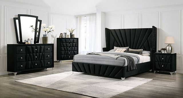 Carissa 4 Pc CM7164 Velvet Bed - 2 Colors