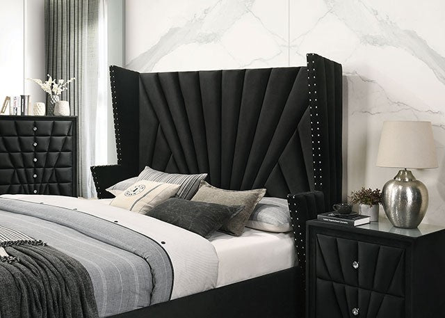 Carissa 4 Pc CM7164 Velvet Bed - 2 Colors