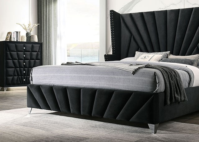 Carissa 4 Pc CM7164 Velvet Bed - 2 Colors