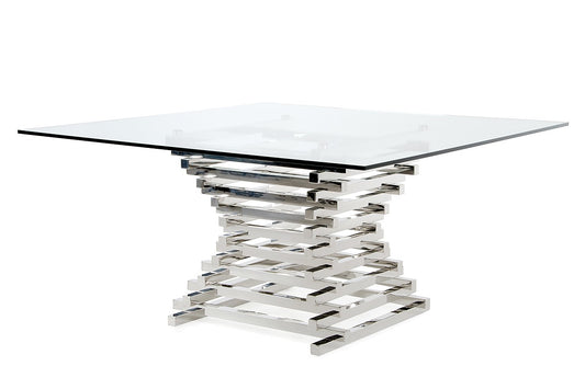 VIG Modrest Crawford Clear Glass Square Dining Table