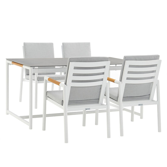 Armen Living Crown Juego de comedor exterior de 5 piezas