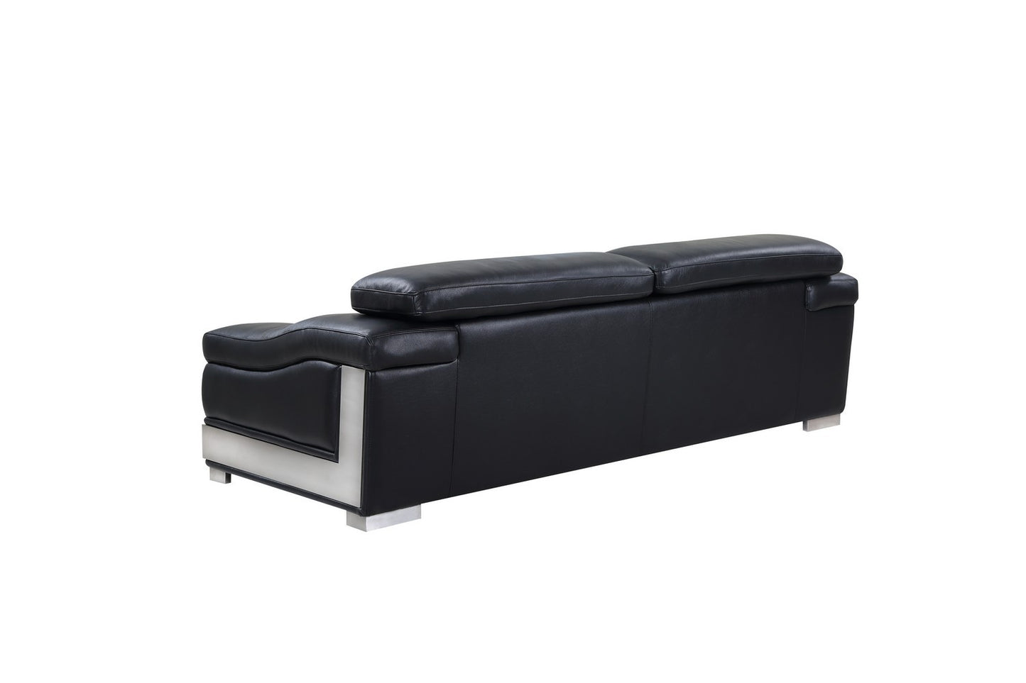 Global United 415 Italian Leather Sofa Collection - Black or Gray