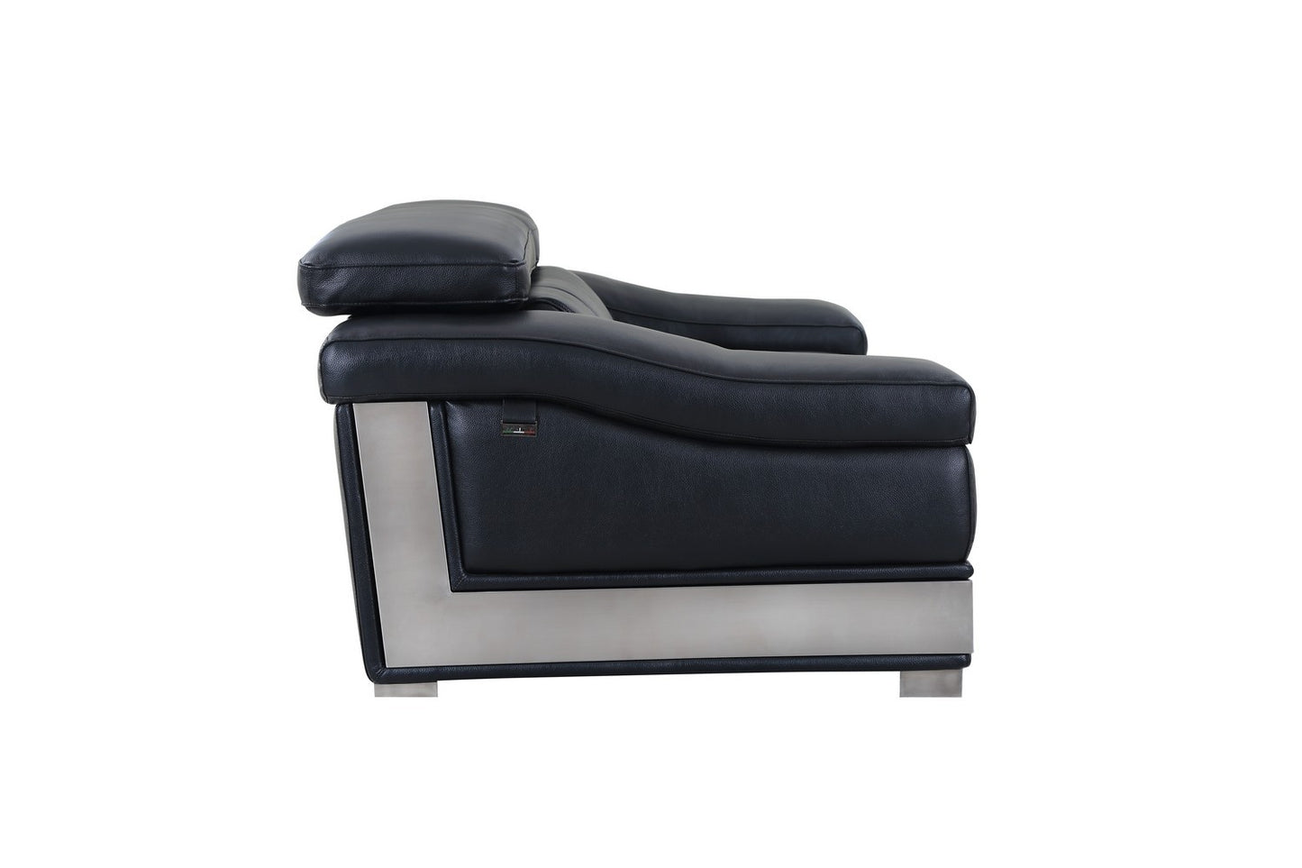 Global United 415 Italian Leather Sofa Collection - Black or Gray