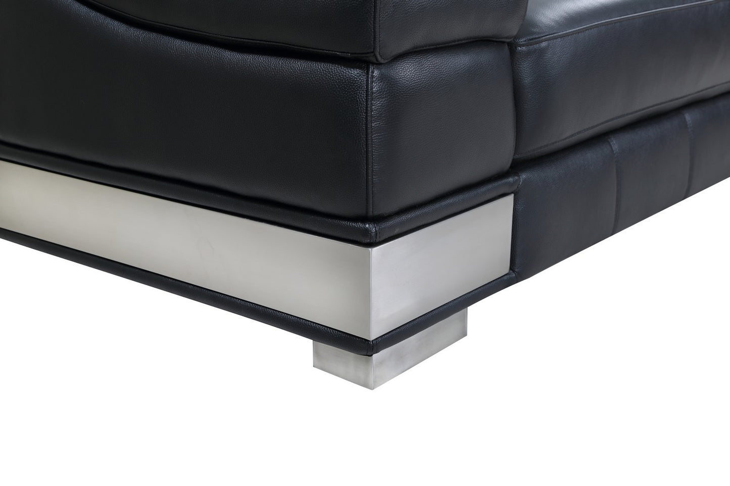 Global United 415 Italian Leather Sofa Collection - Black or Gray