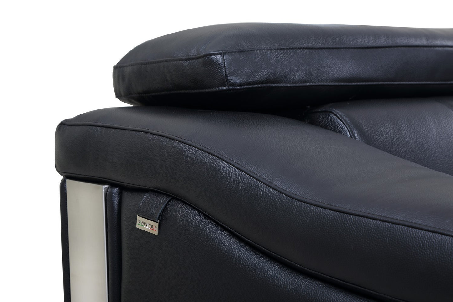Global United 415 Italian Leather Sofa Collection - Black or Gray