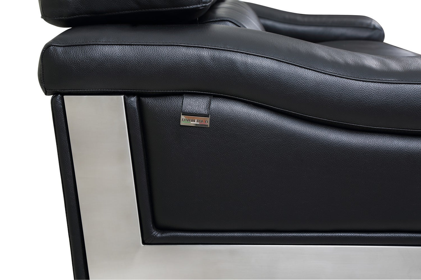 Global United 415 Italian Leather Sofa Collection - Black or Gray